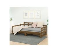 Slaapbank uitschuifbaar grenenhout honingbruin 2x(90x190) cm820355