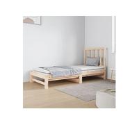 Slaapbank uitschuifbaar massief grenenhout 2x(90x190) cm3124752