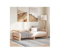 Lit Coulissant 2 Places 2x90x200 Cm Bois Pin Massif Lit Extensible Marron