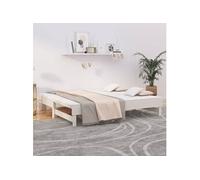Vidaxl Lit Coulissant Blanc 2x(75x190) Cm Bois De Pin Massif Blanc