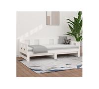 Vidaxl Lit Coulissant Blanc Bois De Pin Solide 2x(80x200) Cm Blanc