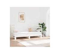 Slaapbank uitschuifbaar massief grenenhout wit 2x(90x190) cm3124763
