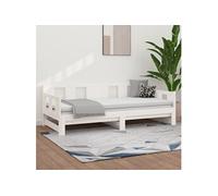 Vidaxl Lit Coulissant Blanc Bois De Pin Solide 2x(90x190) Cm Blanc