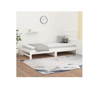 Vidaxl Lit Coulissant Blanc 2x(90x200) Cm Bois De Pin Massif Blanc