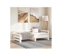 Lit Coulissant Blanc 90x190 cm Bois de Pin Massif Canapé-lit Salon vidaXL