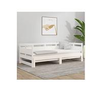 Vidaxl Lit Coulissant Blanc Bois De Pin Massif 2x(90x200) Cm Blanc