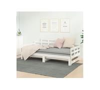 vidaXL Lit coulissant Blanc Bois de pin solide 2x(90x200) cm 820343