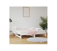 Vidaxl Lit Coulissant Blanc 2x(90x200) Cm Bois De Pin Massif Blanc