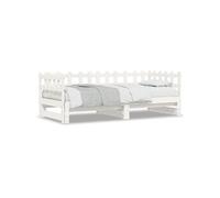 Vidaxl Lit Coulissant Sans Matelas Blanc 2x(90x200) Cm Bois Massif Blanc