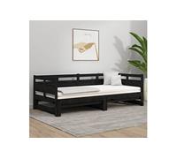 Vidaxl Lit Coulissant Noir Bois De Pin Solide 2x(80x200) Cm Marron