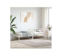 Vidaxl Lit De Jour Sans Matelas Blanc 80x200 Cm Bois De Pin Massif Blanc