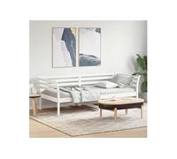 Vidaxl Lit De Jour Blanc 80x200 Cm Bois De Pin Massif Blanc