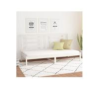 Vidaxl Lit De Jour Blanc 90x200 Cm Bois De Pin Massif Blanc