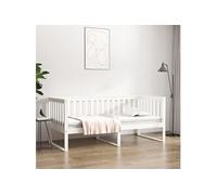 Vidaxl Lit De Jour Blanc 90x200 Cm Bois De Pin Massif Blanc