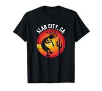 Slab City California Retro Sunset Kokopelli Design T-Shirt