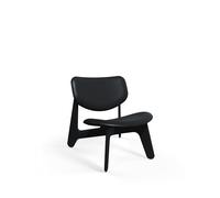 Slab Fauteuil lounge Noir/Cuir noir