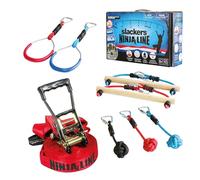 Slackers Schildkröt USA Set d´Apprentissage Ninja Line, 11 mètres de Parcours Ninja, Set Comprenant 11 pièces, la Sangle Peut être utilisée comme Slackline, 7 Accessoires de suspensions