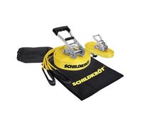 Slackline - SCHILDKROT - 15 m de long x 5 cm de large - Cliquet en métal - Sangle d’apprentissage incluse - Max 150 kg