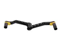 SLAHAJ Levier de changement de vitesse talon-pointe pour moto, compatible avec les modèles Harley Touring, Electra, Street, Road Glide, 121 et 117 ST Levier Selecteur de Vitesse Pliant(Black Gold)