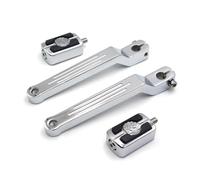 SLAHAJ Pièces de moto Levier de changement de vitesse talon-pointe Tête de mort pour Harley Davidson HD Touring Road King Chromé Levier Selecteur de Vitesse Pliant(268-009C 053x2XIN-CD)