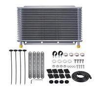 SLAHAJ Refroidisseur de Transmission Kit de Refroidisseur d'huile de Transmission Universel à 19, 25 ou 32 rangées, 9,6 mm (3/8"), avec kit d'installation OSA029 Oil Cooler(19 Row Silver)