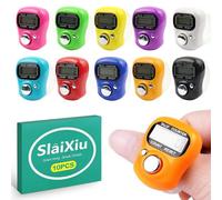 slaixiu Lot de 10 compteurs de doigts numériques, compteurs manuels pour comptage - Compteur de rangs de tours, de pitch, de tricot et de crochet - Compteur de personnes pour salle de classe