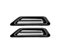 Slakerbe 1 paire de prises d'air décoratives universelles pour voiture, grille d'aération, grille d'aération, capot de moteur, autocollant décoratif, noir