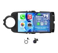 Slakerbe Android 14 Autoradio Compatible avec Toyota Yaris Grmn 2012-2017, 2G+32G 9 Pouces 2 Din Carplay Android Auto avec Bluetooth Navi WiFi FM RDS SWC Lien Miroir Camera de Recul Micro