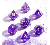 SLAKOZYT DND Lot de 7 dés polyédriques MTG D&D Dice Jeux de jeu de rôle, Pathfinder, Board Games, D20 D12 D10 D8 D6 D47 pièces DND Dice (rose-violet)