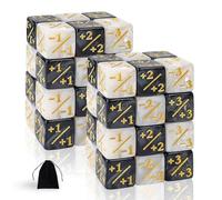 SLAKOZYT MTG Compteur de dés Token Cube, Magic The Gathering Glitter Sparkle Cube, Cube de loyauté Starry Marble D6 Cube Compatible avec CCG, MTG, Card Gaming Accessory (Noir et Blanc indirect)