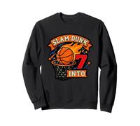 Slam Basketball Dunk Into 7th Birthday Garçons Kids Seven Sweatshirt