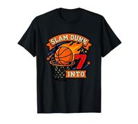 Slam Basketball Dunk Into 7th Birthday Garçons Kids Seven T-Shirt