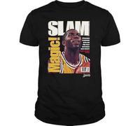 Slam Cover Tee Mgc Jhnsn Poster Summer Fashion Unisex 100% Cotton Short-Sleeve T-Shirts Black L