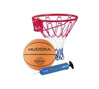 Hudora Set de basketball Slam It – Panier robuste, ballon Taille 7 caoutchouc, pompe à main