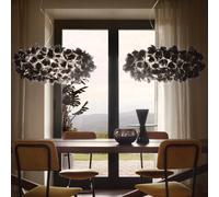SLAMP lampe à suspension CLIZIA LARGE MAMA NON MAMA BLACK (Câble transparent, rosace blanche - Cristalflex®)