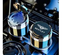SLANNNB Cendrier Voiture pour Bentley Continental GT/Continental GTC/Flying Spur/Bentayga, Portable Amovible Cendrier avec LED Cendrier Anti Odeur pour Voiture, Maison, Bureau et Voyage,A/Black