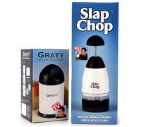 Slap Hachoir original avec lames japonaises en acier inoxydable et grille à fromage,Hachoir manuel et râpe torsadée pour fromage, légumes, et plus encore,Léger et facile à nettoyer