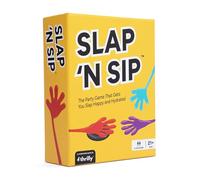 Slap N Sip Jeu à boire hilarant avec mains collantes, 200 cartes et puce à siroter | Jeu de fête pour adultes au rythme rapide pour enterrement de vie de jeune fille et plus encore