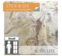Slate-Lite Stick & Go Lot de 6 carreaux de placage en pierre, 30 x 60 cm, 1,6 m², surface en pierre naturelle, installation facile, plusieurs options de couleur (feuilles tombées)