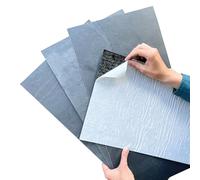 Slate-Lite Stick & Go Lot de 6 dalles de placage en pierre, 30 x 60 cm, 10,6 m², surface en pierre naturelle, installation facile, plusieurs options de couleur (Néro)