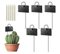 Slate Plante Labels Garden Marker Étiquette des étiquettes avec enjeux pour les plants Légumes Greenhouse 5 PCS RECTANGE FORME 4x2, 7 pouces..Étiquettes de plante à ardoise, de noms