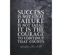 Slate Quote Winston Churchill Success Premium Wall Art Canvas Print 18X24 inch Devis Église Mur