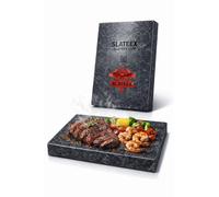 SLATEEX Plaque en stéatite 30 × 20 × 3 cm - Plaque de cuisson en pierre naturelle - Plaque en pierre massive pour griller, rôtir et servir