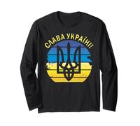 Slava Ukraini Chemise Zelensky Glory to Ukraine Tryzub Manche Longue