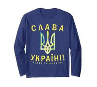 Slava Ukraini Chemise Zelensky Ukrainien Tryzub Ukraine Manche Longue