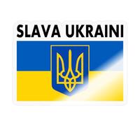 Slava Ukraini Stand With Ukraine vs Russie Drapeau Flag Autocollant Sticker