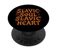 Slavic Soul Heart Fire Pagan Spirit Folk Pride PopSockets PopGrip Adhésif
