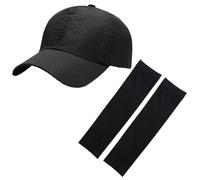 SLAXJNE 1 Chapeau En Maille Et 1 Paire De Manches De Protection Solaire, Chapeau Respirant À Séchage Rapide, Casquette De Baseball Décontractée, Équipement De Protection Solaire Extérieur