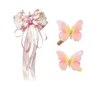 SLAXJNE 1 Pièce d'arc Et 1 Paire D'Épingles À Cheveux Papillon, Couvre-Chef pour Filles, Accessoires pour Cheveux en Forme De Papillon, Accessoires Vestimentaires,