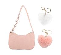 SLAXJNE 1 Sac Bandoulière Femme, 2 Pendentifs, Sac À Main Femme, Sac Bandoulière Femme, Sac Rose